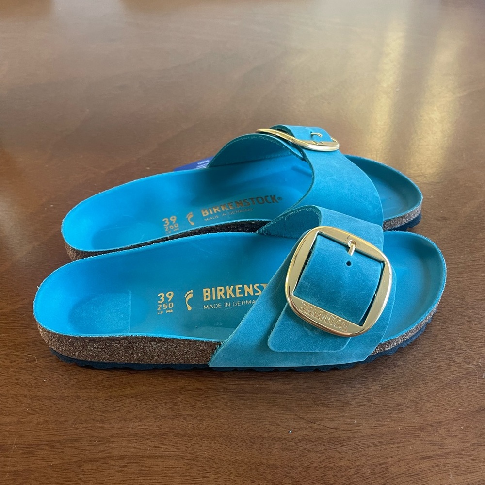 Madrid big buckle birkenstock sandals in biscay bay